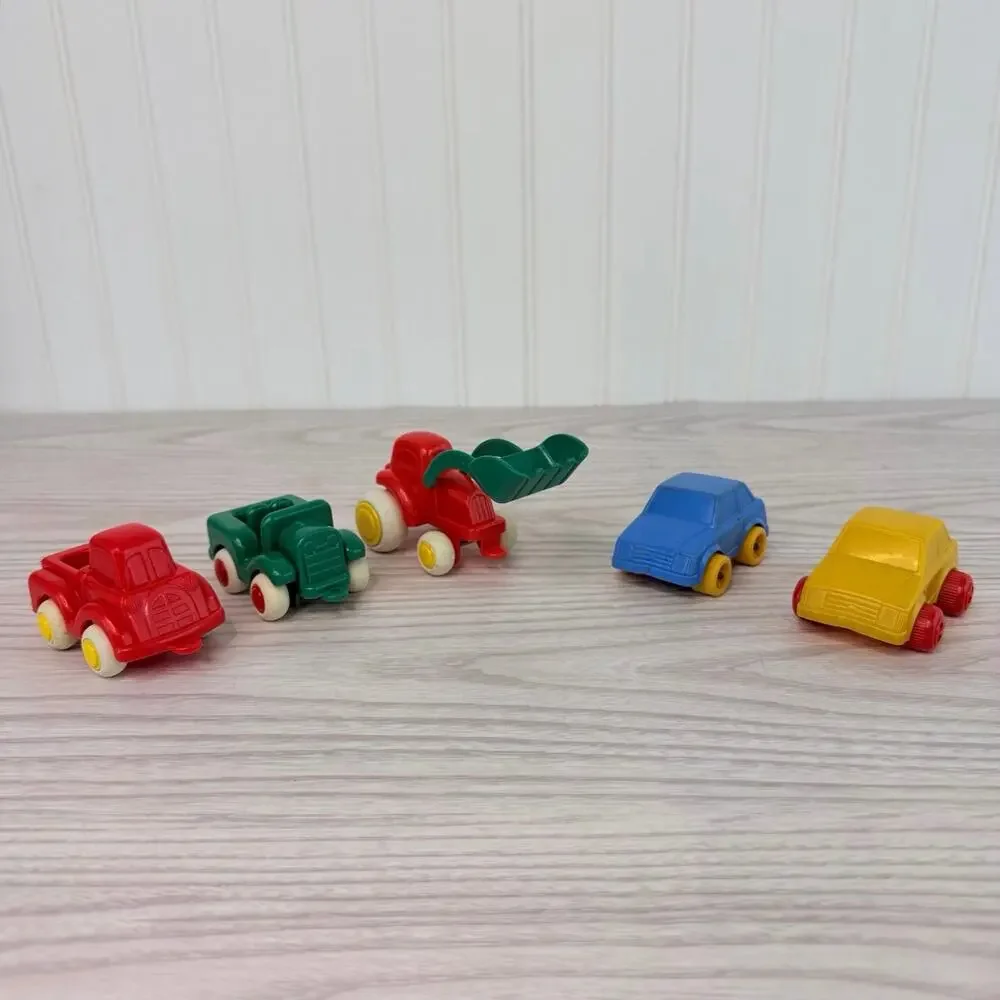 Viking Toys Car Lot 5 VTG Plastic Vehicles Truck Tractor Loader Mover Sweden Toy